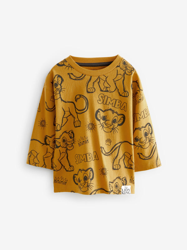 Yellow 100% Cotton Lion King Long Sleeve T-Shirt (3mths-8yrs)