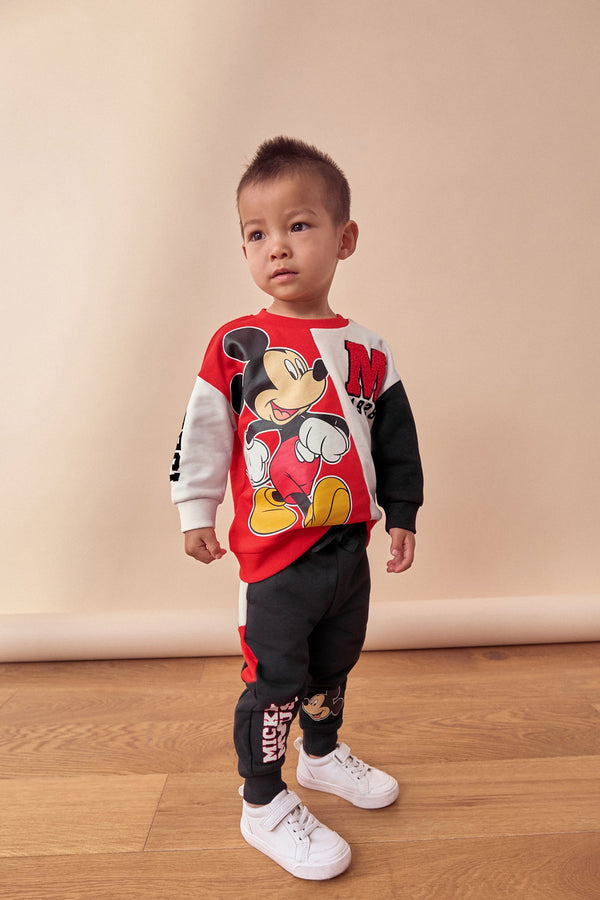 Red/Black Mickey Mouse Crew Neck Sweatshirt and Joggers Set (3mths-8yrs)