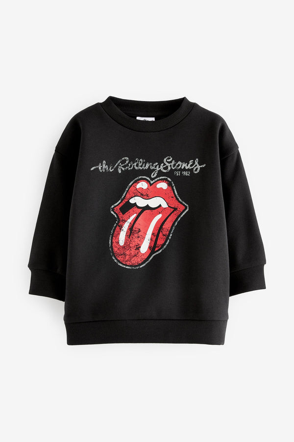 Black Rolling Stones Crew Neck Sweatshirt (3mths-8yrs)