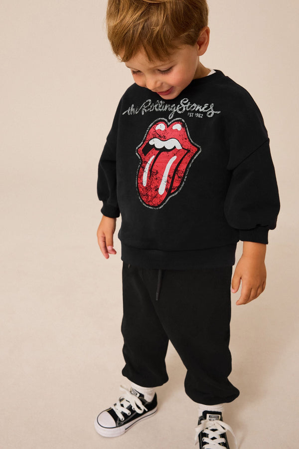 Black Rolling Stones Crew Neck Sweatshirt (3mths-8yrs)