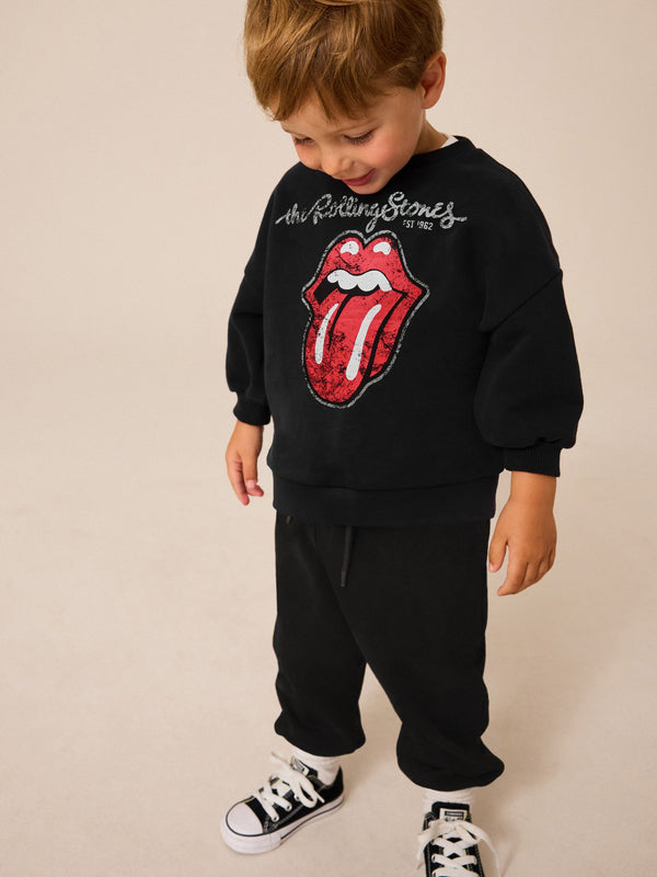 Black Rolling Stones Crew Neck Sweatshirt (3mths-8yrs)