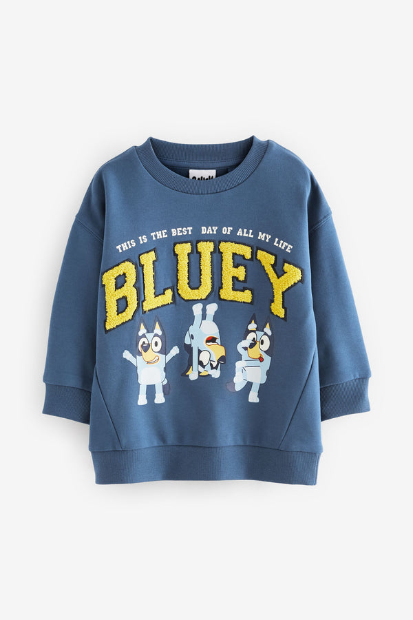 Blue Bluey 100% Cotton Crew Neck Sweatshirt (6mths-8yrs)