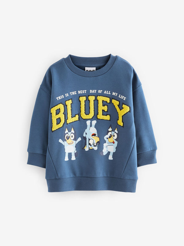 Blue Bluey 100% Cotton Crew Neck Sweatshirt (6mths-8yrs)