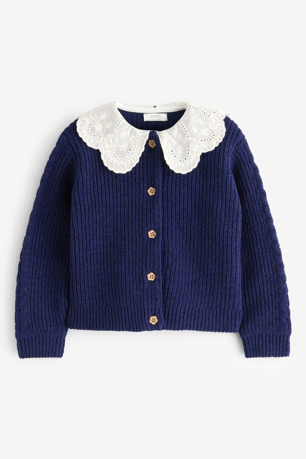 Navy Blue Collar Cardigan (3mths-7yrs)