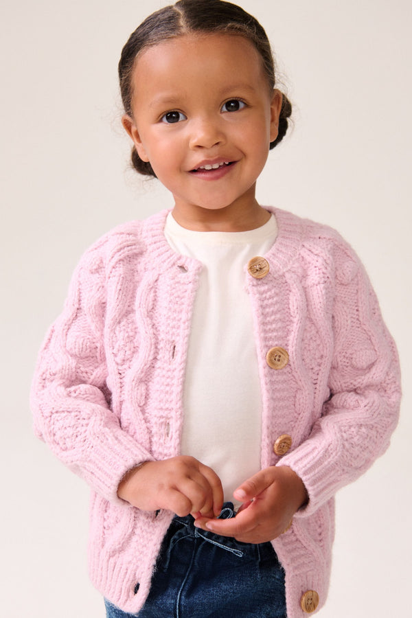 Pink Chunky Cardigan (3mths-10yrs)