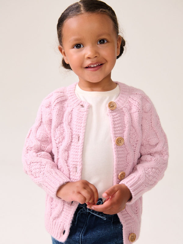 Pink Chunky Cardigan (3mths-10yrs)