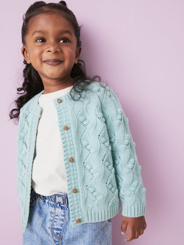 Blue Bobble Stitched Cardigan (3mths-7yrs)