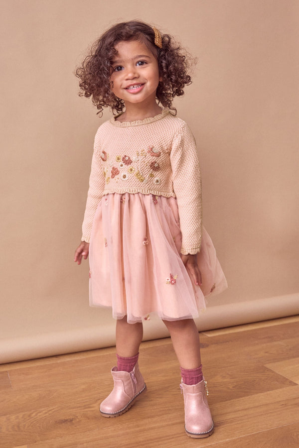 Pink Occasion Knit Dress (3mths-10yrs)