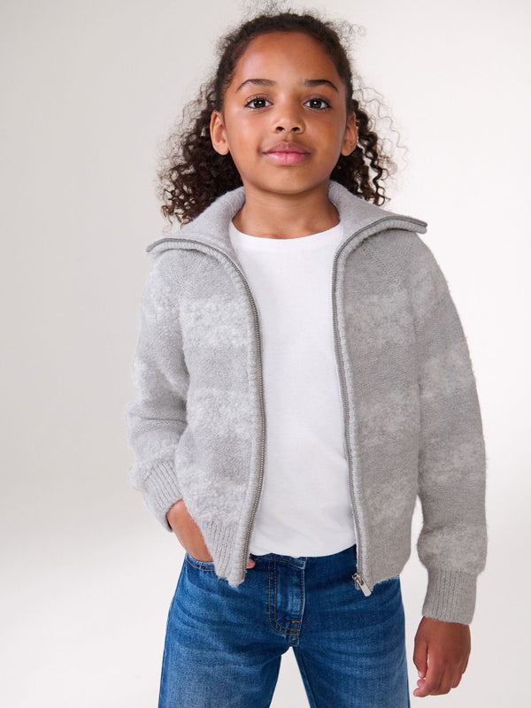 Grey Zip Thru Cardigan (3-16yrs)
