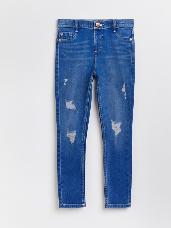 River Island Mid Blue Girls Mid Wash Molly 100% Cotton Jeans