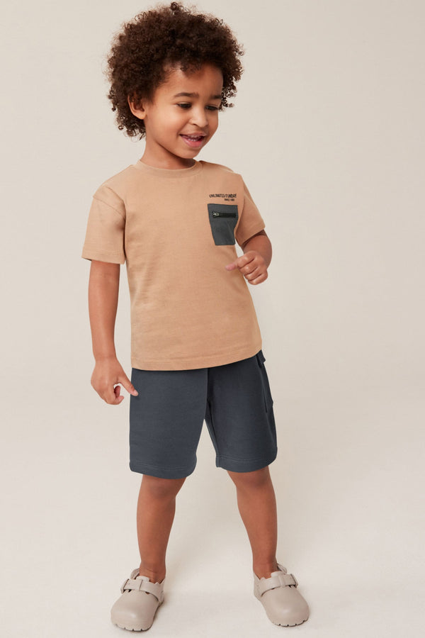 Tan Brown T-Shirt and Shorts Set (3mths-7yrs)