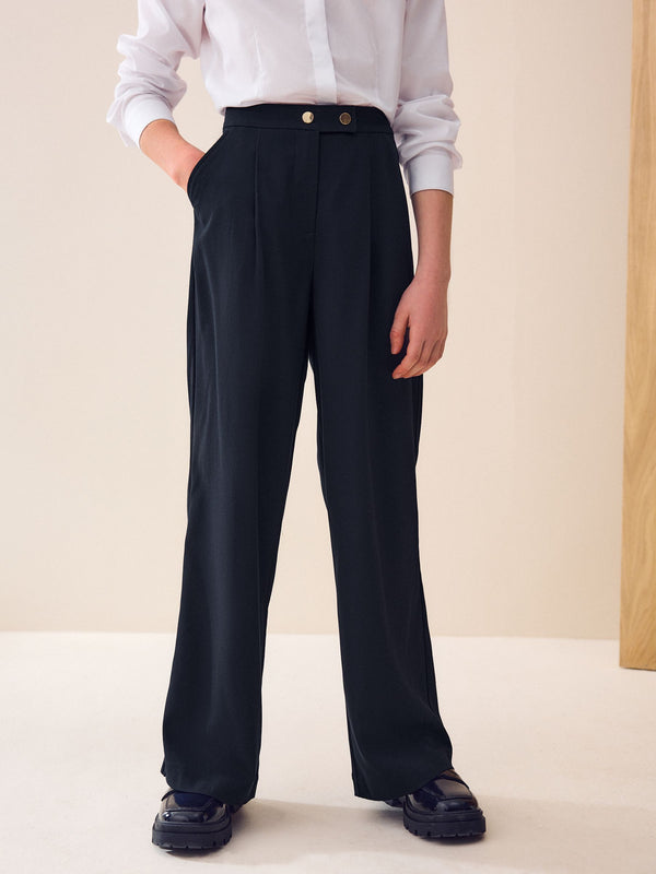 Navy Regular Length Senior Wide Leg School Trousers (9-18yrs)