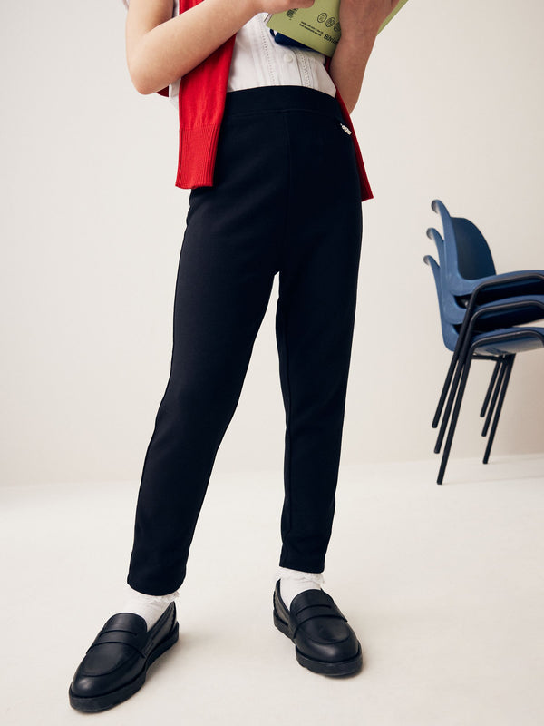 Black Pull-On Cotton Rich Stretch School Trousers (3-16yrs)