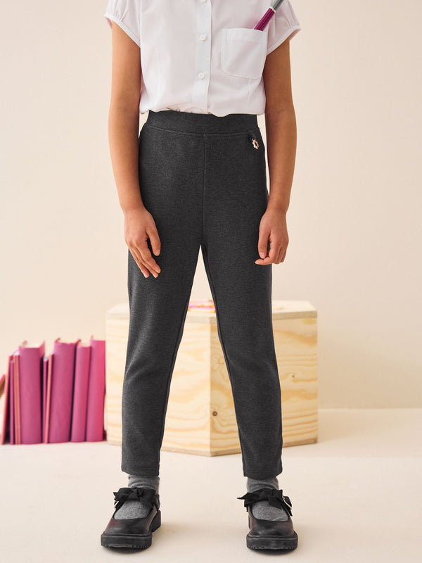 Grey Pull-On Cotton Rich Stretch School Trousers (3-16yrs)