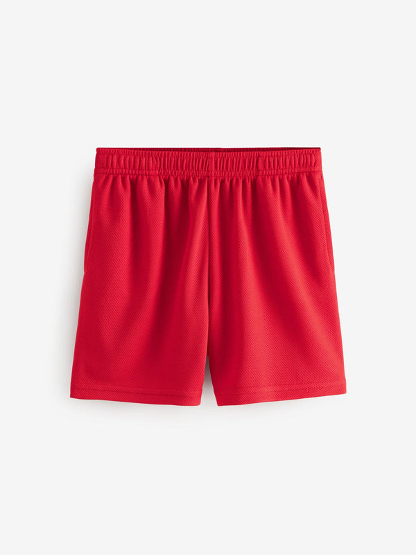 Red Single Sports Shorts (3-16yrs)