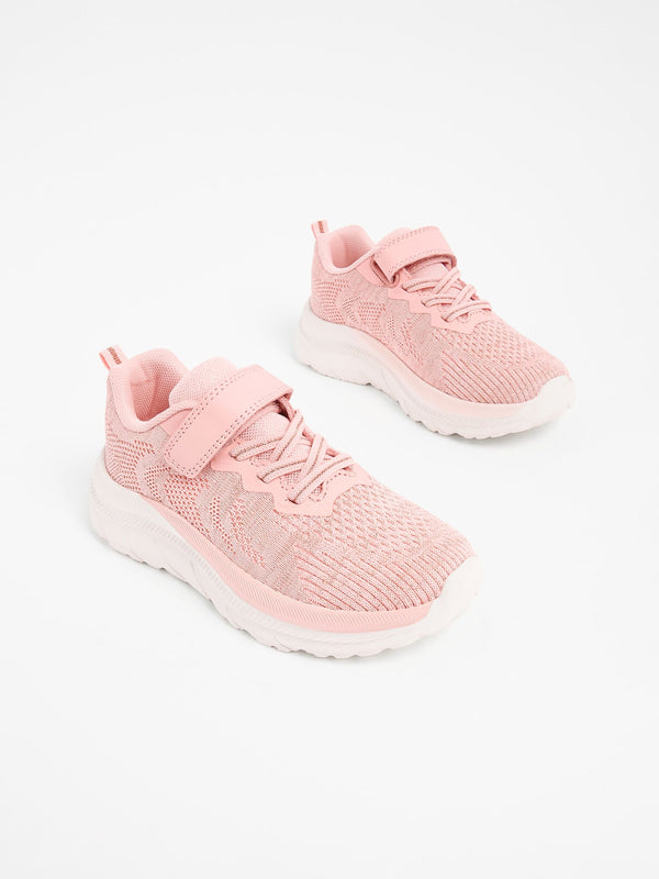 Blush Pink Glitter School PE Trainers