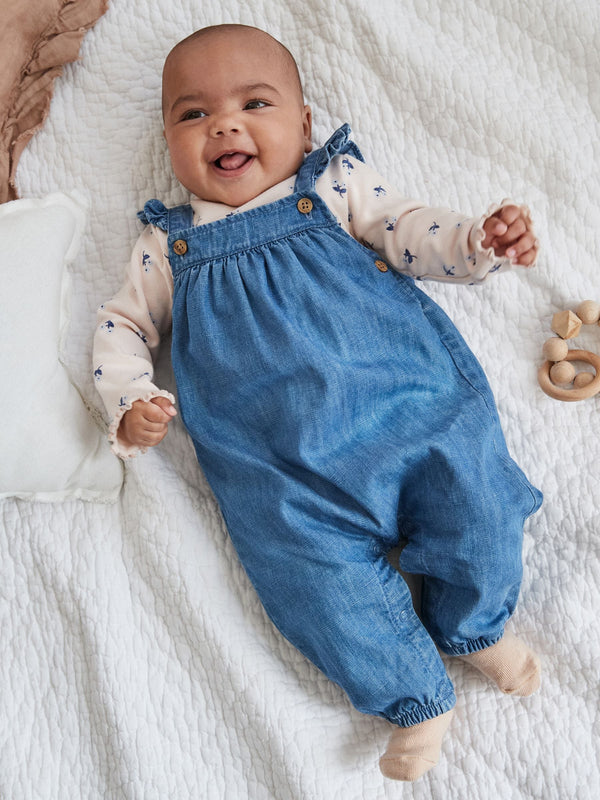 Denim Baby Dungaree and Long Sleeve Bodysuit Set (0mths-2yrs)