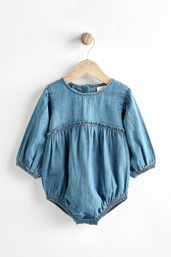 Denim Baby Bloomer Romper with Tights Set (0mths-3yrs)