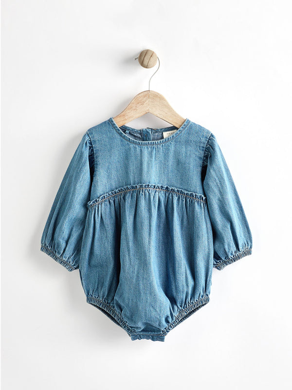 Denim Baby Bloomer 100% Cotton Romper with Tights Set (0mths-3yrs)