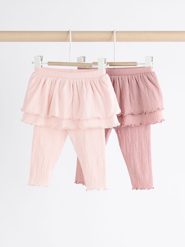Pink/Cream Baby Tutu Leggings 2 Pack