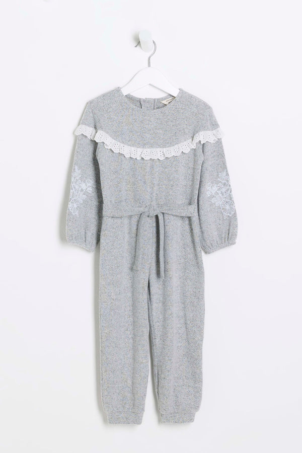 Grey River Island Mini Girls Cosy Jumpsuit