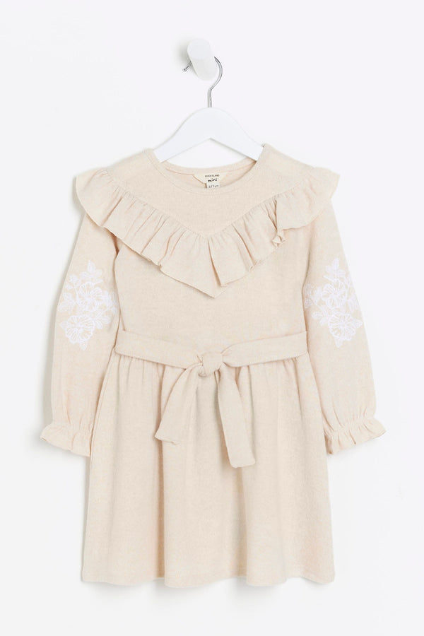 River Island Mini Cosy Embroidery Girls Dress