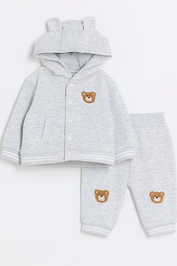 River Island Baby Boys Teddy Bear Sweat Set (immediate)