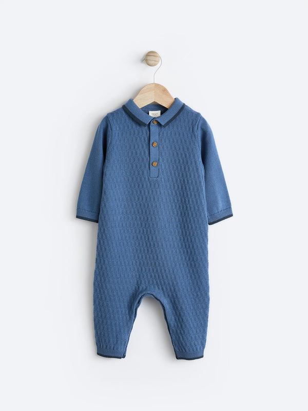 Blue Baby Knitted Romper (0mths-2yrs)
