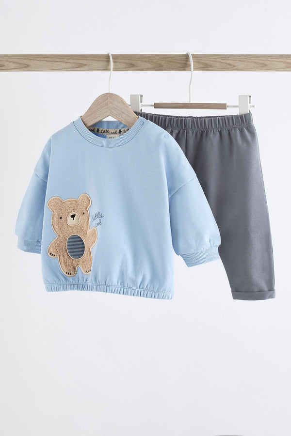 Blue Bear Baby Sweatshirt And Leggings 2 Piece Set