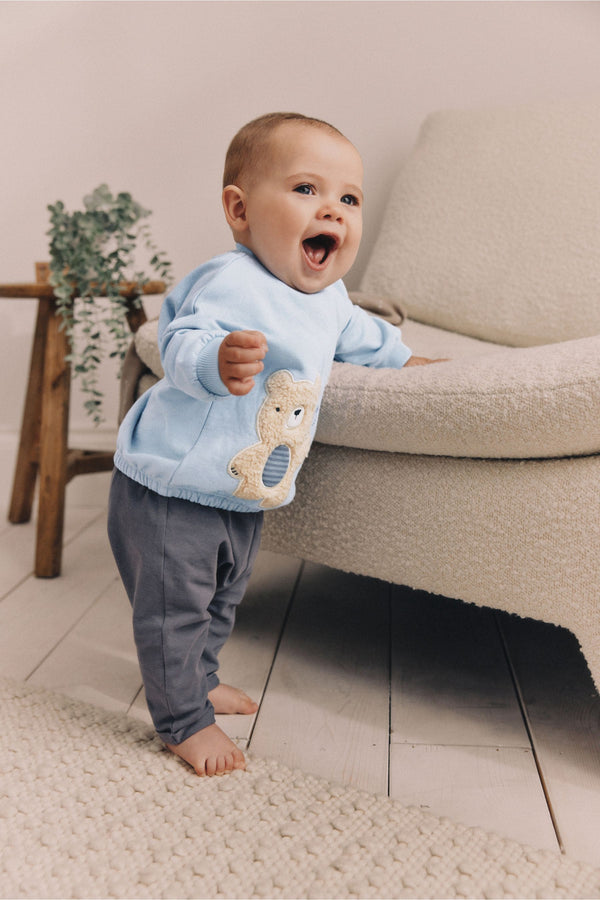 Blue Bear Baby 100% Cotton Sweatshirt And Leggings Set 2 Piece