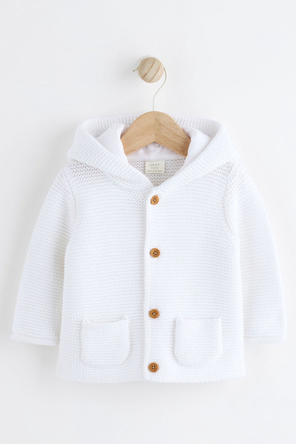 White Knitted Baby Cardigan