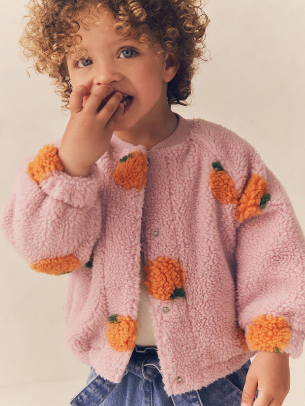 Pink Pumpkin Borg Fleece Bomber Jacket (3mths-8yrs)