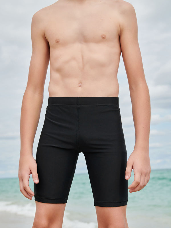 Black Longer Length Stretch Swim Shorts (3-16yrs)