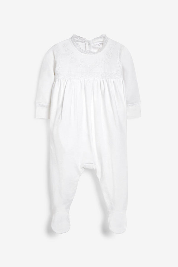 White Single Smart Sleepsuit (0-2yrs)