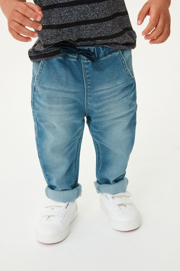 Mid Blue Denim Super Soft Pull-On Jeans With Stretch (3mths-7yrs)