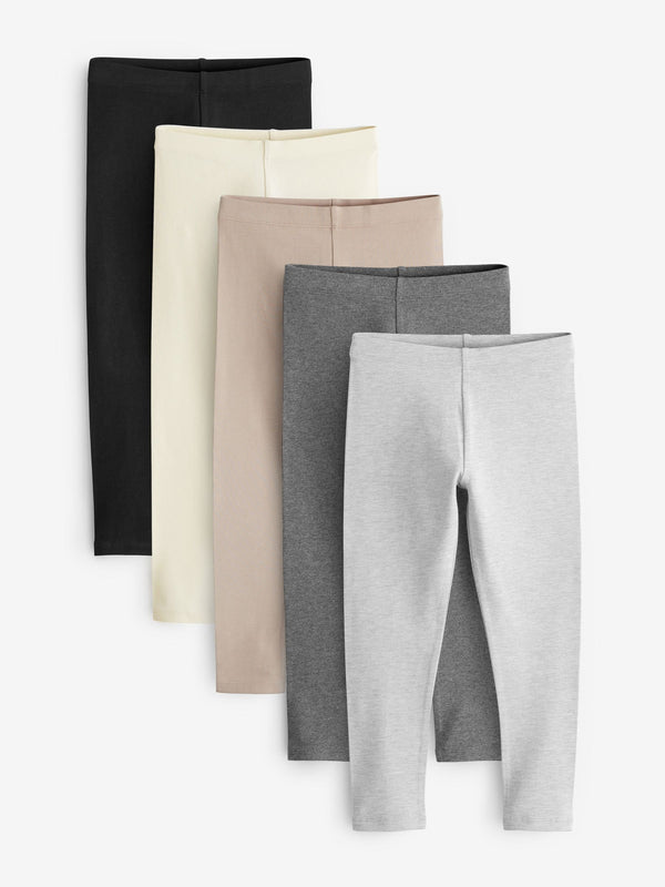 Black/ Grey/ Neutral Leggings 5 Pack (3-16yrs)