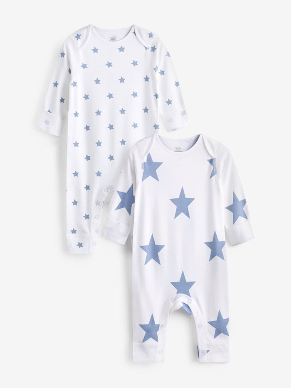 Blue Star Baby Kind To Skin Sleepsuits 2 Pack (0-2yrs)
