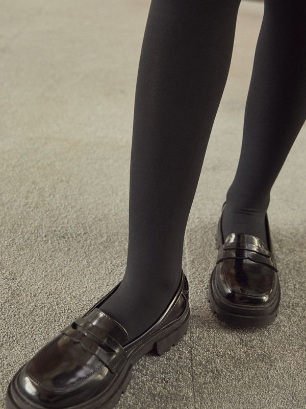 Black Chunky School Loafers