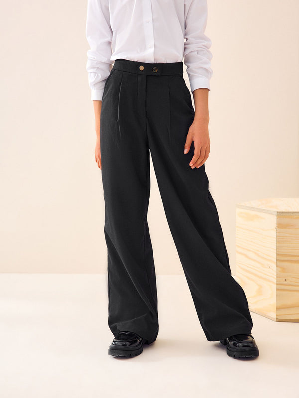 Black Regular Length Senior Wide Leg School Trousers (9-18yrs)