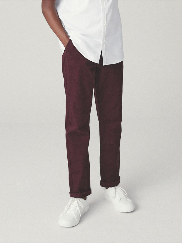 Burgundy Red Regular Fit Stretch Chino Trousers (3-16yrs)