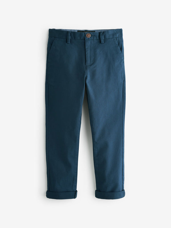 French Navy Blue Regular Fit Stretch Chino Trousers (3-17yrs)