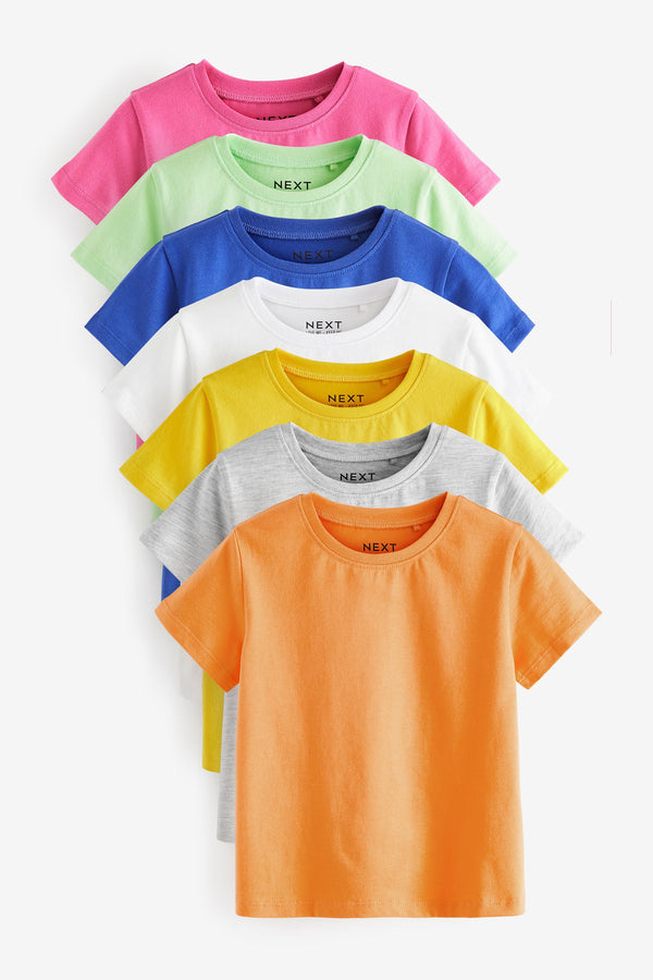 Core Multi Colour 100% Cotton Short Sleeve T-Shirts 7 Pack (3mths-7yrs)