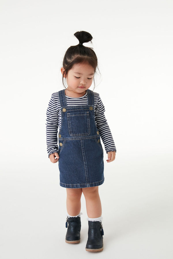 Indigo Blue 100% Cotton Denim Pinafore Dress (3mths-7yrs)