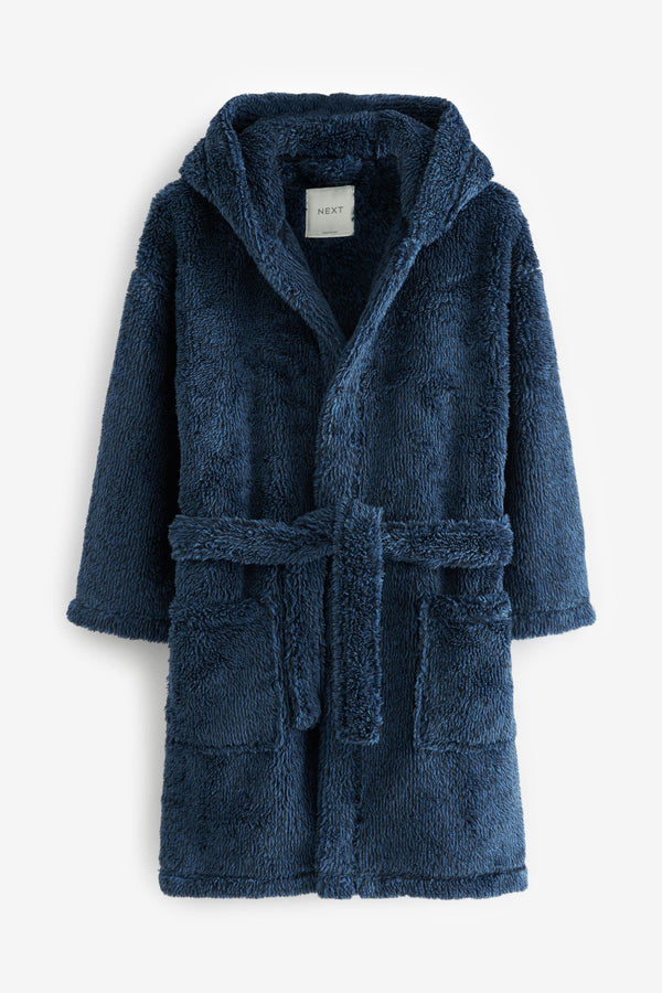 Navy Blue Fleece Dressing Gown (1.5-16yrs)