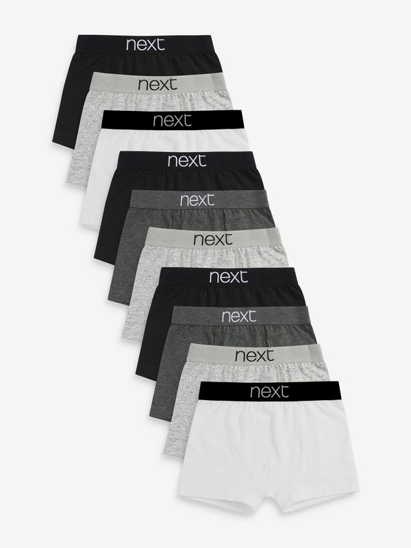 Grey/Black/White Trunks 10 Pack (2-16yrs)