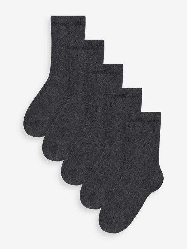 Grey Warm Thermal Cotton Rich Socks 5 Pack