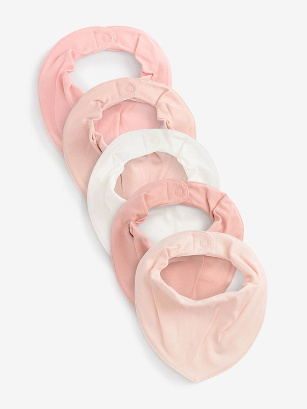 Pink 5 Pack Baby Dribble Bibs