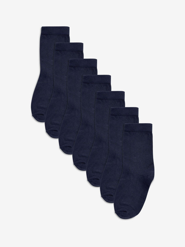 Navy Blue 7 Pack Cotton Rich Socks