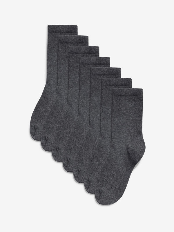 Grey 7 Pack Cotton Rich Socks