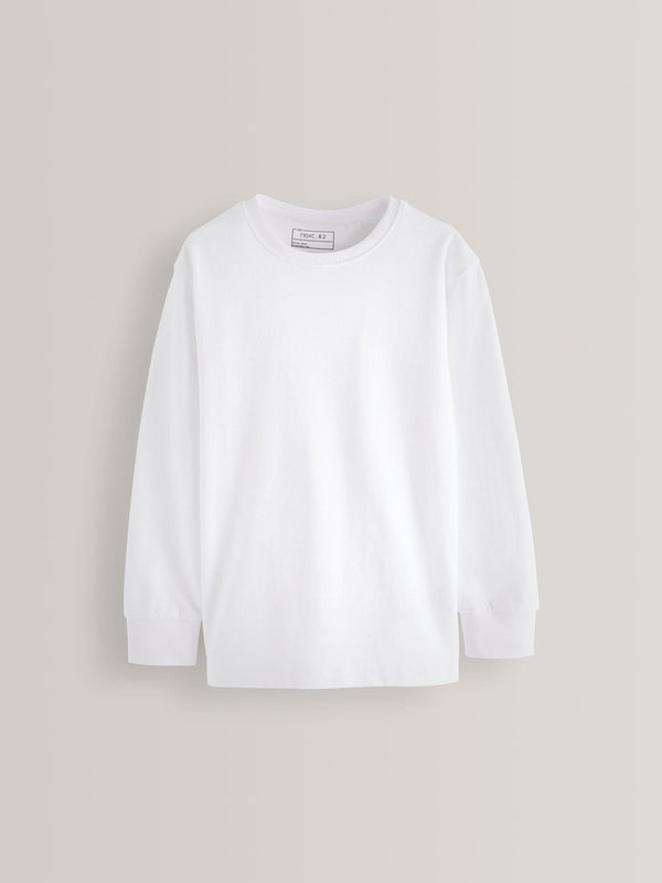 White Regular Fit Long Sleeve Cosy T-Shirt (3-16yrs)
